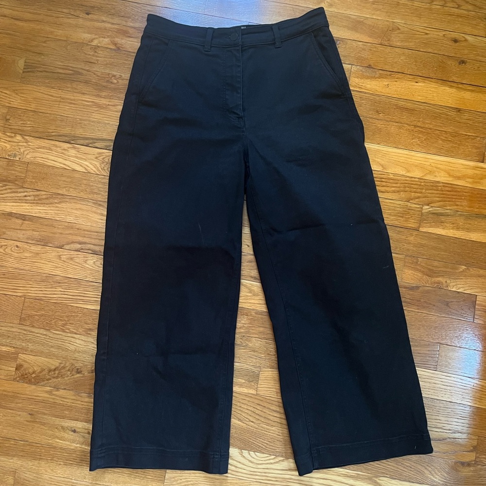 everlane wide leg crop black size 12